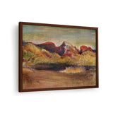 Lake And Mountains - Framed Canvas