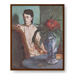 Woman With The Oriental Vase - Framed Canvas