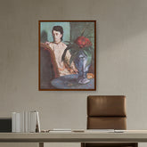 Artist1 - Art - Woman With The Oriental Vase - Framed Canvas
