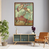 Dancers In Green - Framed Canvas