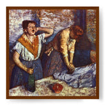 Woman Ironing - Framed Canvas