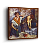 Woman Ironing - Framed Canvas