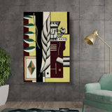 Artist1 - Art - Abstract Composition With Leaves - Wall Canvas