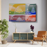 Geometric Winter Forest - Wall Canvas