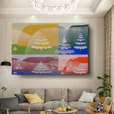 Artist1 - Art - Geometric Winter Forest - Wall Canvas