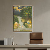 Artist2 - Art - Women Enjoying The River - FLOATING FRAME
