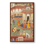 A Man Dips His Hand - Framed Canvas