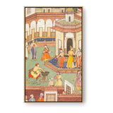 A Man Dips His Hand - Floating Framed Canvas