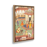 A Man Dips His Hand - Floating Framed Canvas