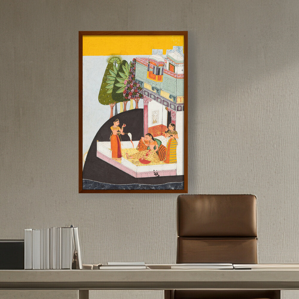 Artist2 - Art - A Disconsolate Lady On A Terra - Framed Canvas