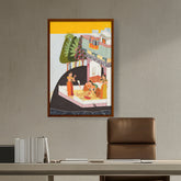 Artist2 - Art - A Disconsolate Lady On A Terra - Framed Canvas