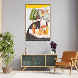 A Disconsolate Lady On A Terra - Floating Framed Canvas