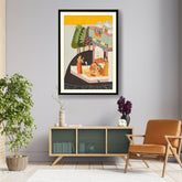 Artist2 - Art - A Disconsolate Lady On A Terra - Framed Wall Art