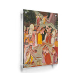 Girls Spraying At Holi - Acrylic Wall Photo