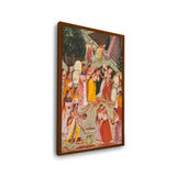 Girls Spraying At Holi - Framed Canvas
