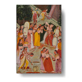 Girls Spraying At Holi - Wall Canvas