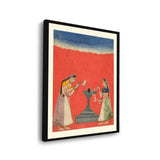 Woman Worshipping Shiva Linga - WALL MOUNT FRAME