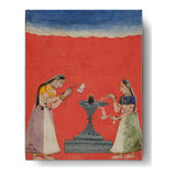 Woman Worshipping Shiva Linga - Wall Canvas