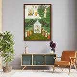 Worship Of Shiva And Devi - Framed Canvas