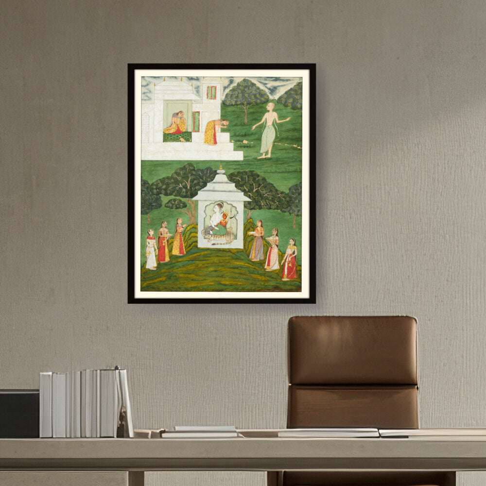 Artist2 - Art - Worship Of Shiva And Devi - WALL MOUNT FRAME