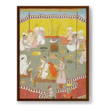 Royal Couple Distributing Meal - Framed Canvas