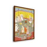 Royal Couple Distributing Meal - Framed Canvas