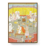 Royal Couple Distributing Meal - FLOATING FRAME