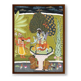 LORD SHIVA WITH SHRI GANESHA - Framed Canvas