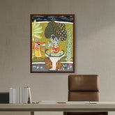 Artist2 - Art - LORD SHIVA WITH SHRI GANESHA - Framed Canvas