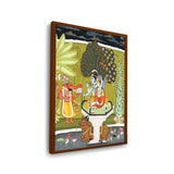 LORD SHIVA WITH SHRI GANESHA - Framed Canvas