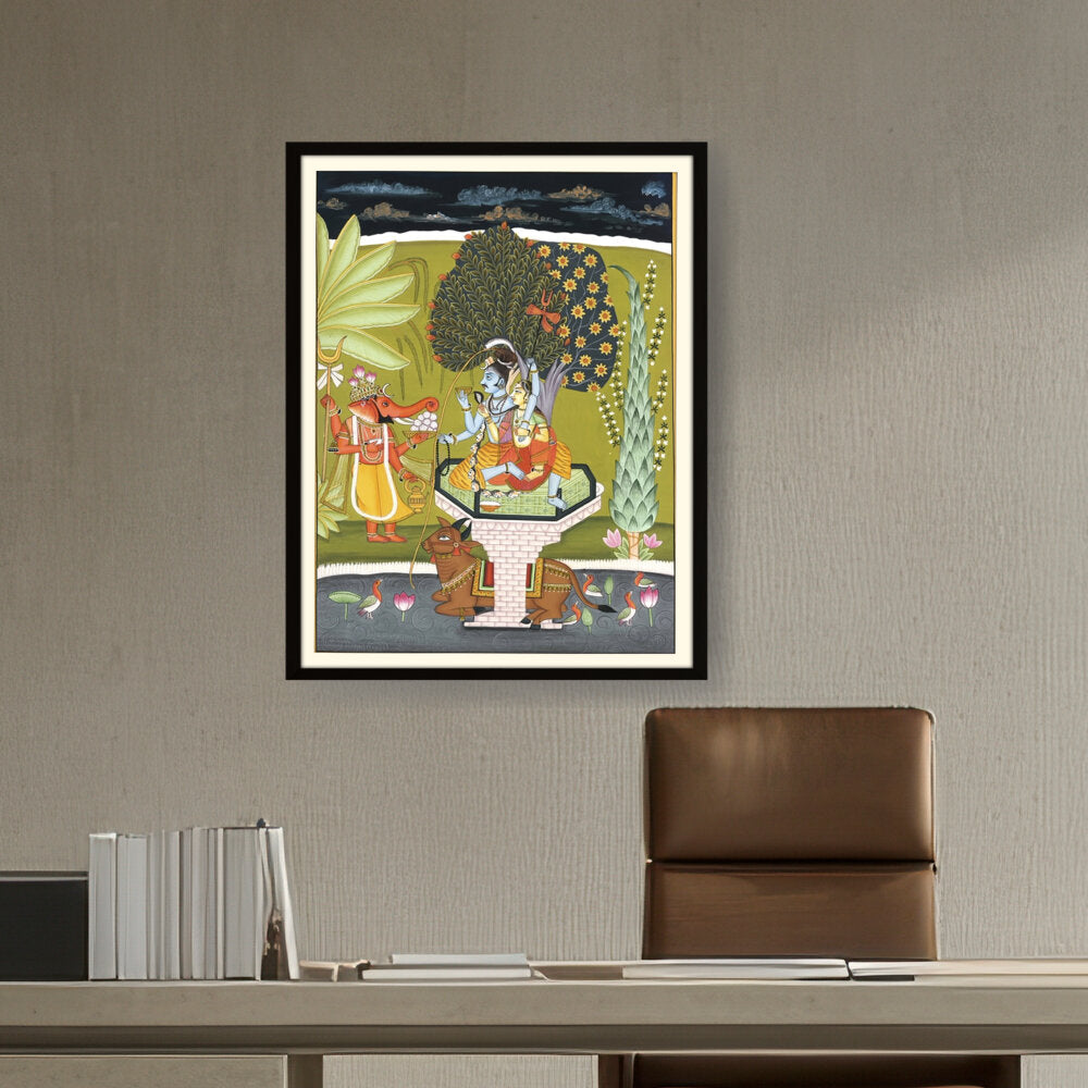 Artist2 - Art - LORD SHIVA WITH SHRI GANESHA - WALL MOUNT FRAME