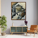 Jar, Bottle And Glass - Framed Canvas