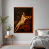 Artist3 - Art - Seated Youth With Staff - Framed Canvas