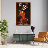 Saint Matthew And The Angel - Framed Canvas