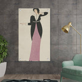Artist3 - Art - Elegant Woman In Black And Pink - Acrylic Wall Photo