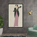 Artist3 - Art - Elegant Woman In Black And Pink - Framed Wall Art