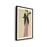 Elegant Woman In Black And Pink - Framed Wall Art