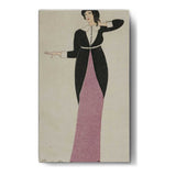Elegant Woman In Black And Pink - Wall Canvas
