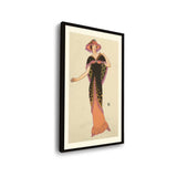 Elegant Lady In Vintage Dress - Framed Wall Art