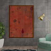 Artist3 - Art - Whimsical Red Landscape - Framed Canvas