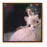Elegant Portrait In Pink - Framed Canvas