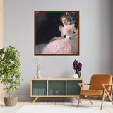 Elegant Portrait In Pink - Framed Canvas