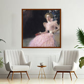 Artist4 - Art - Elegant Portrait In Pink - Framed Canvas