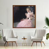 Artist4 - Art - Elegant Portrait In Pink - Framed Canvas