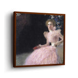 Elegant Portrait In Pink - Framed Canvas