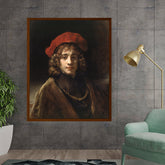 Artist4 - Art - Young Man With A Red Hat - Framed Canvas