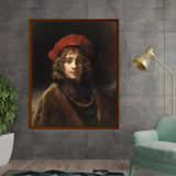 Artist4 - Art - Young Man With A Red Hat - Framed Canvas