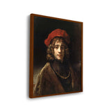Young Man With A Red Hat - Framed Canvas