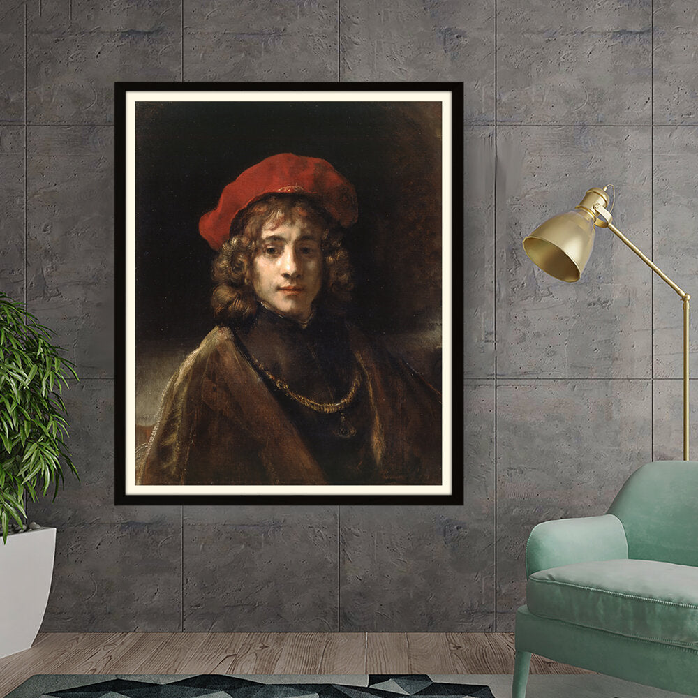 Artist4 - Art - Young Man With A Red Hat - Framed Wall Art
