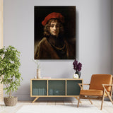 Young Man With A Red Hat - Wall Canvas
